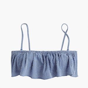 J. Crew Ruffle bandeau bikini top in tiny gingham
